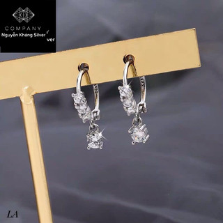 1 đôi bông tai bạc lủng lẳng dáng nhỏ xinh