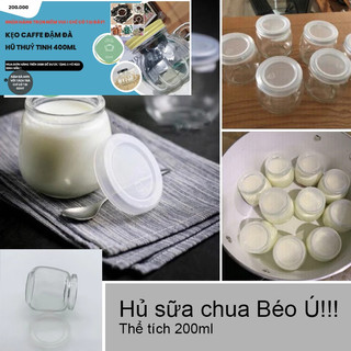 Combo 10 hũ thủy tinh/ Lọ thủy tinh béo caramen sữa chua 200ml