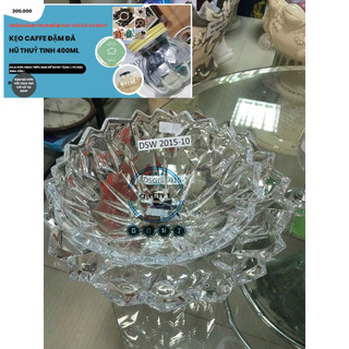 Bát thủy tinh bày hoa quả dáng kim cương cao cấp 30cm
