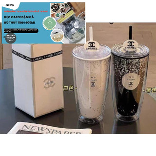 Ly nhựa 2 lớp cách nhiệt kèm ống hút 750ml