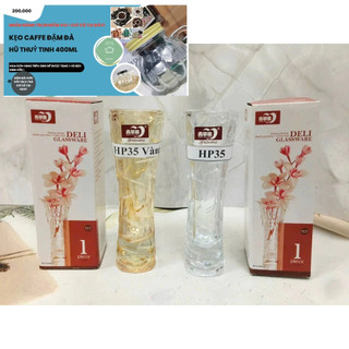 BÌNH BÔNG-  Lọ thủy tinh 18cm trụ trắng vàng vuông tròn