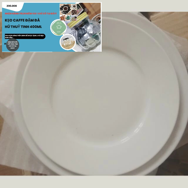 Đĩa sứ _ Combo 10 đĩa sứ trắng 18cm