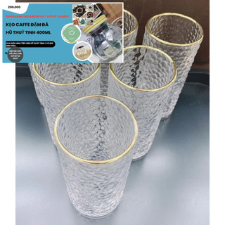 Bộ 6 cốc thuỷ tinh ống cao cấp  viền vàng 300ml cao cấp- Cốc ống