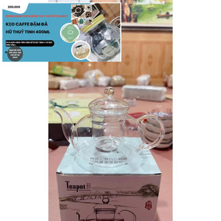 Ấm trà thủy tinh chịu nhiệt 600ml, ấm thủy tinh pha trà- ấm thuỷ tinh
