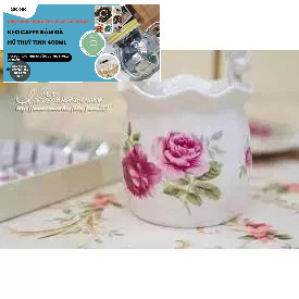 giỏ sứ hoa văn đẹp đựng thìa , lẵng sứ