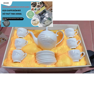 Ấm chén pha trà sứ xương - 1 ấm 6 chén 7 tách kê