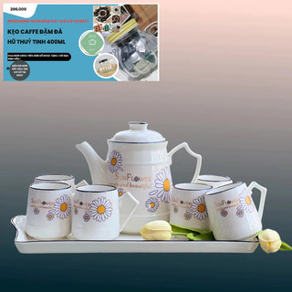 BỘ BÌNH 6 CỐC KÈM KHAY SỨ XƯƠNG CAO CẤP CÚC