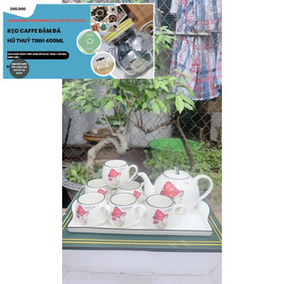 bộ bình cốc kèm khay sứ pha trà