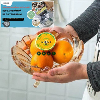 Bát 3 chân màu vàng để hoa quả thả hoa- tô thuỷ tinh