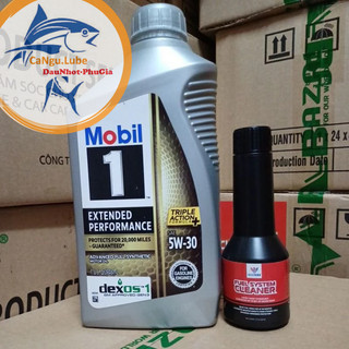[DauNhot-PhuGia] Nhớt Mobil Gold Ultra Platinum 4T 5w30 946ml và súc kim phun động cơ maxi cùng làm sạch khoang máy.