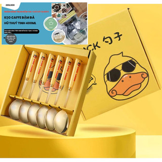 Combo hộp cơm + set 6 thìa vịt vàng siêu cute