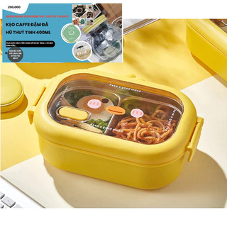 Combo hộp cơm + set 6 thìa vịt vàng siêu cute
