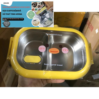 Combo hộp cơm + set 6 thìa vịt vàng siêu cute