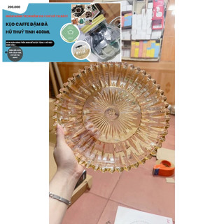 đĩa thủy tinh vàng tròn 30cm- ĐĨA TIA 30CM- KHAY ÚP CỐC
