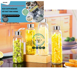 20 Bình đựng nước thủy tinh, chai thủy tinh có dây xách 300ml, 500ml
