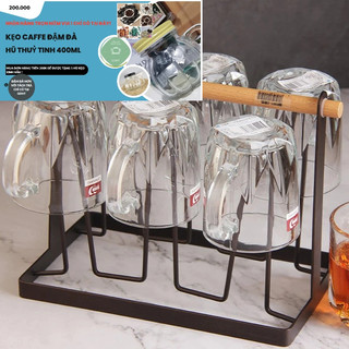 ⛔FREESHIP+⛔ Bộ 6 cốc thủy tinh có quai (LOẠI CÓ QUAI 245ML)