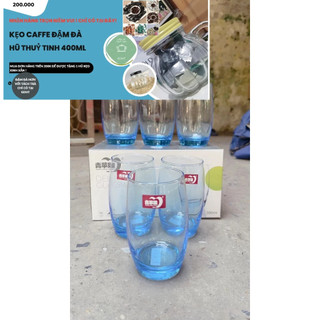 Cốc Uống Nước Cao Cấp Dùng Phòng Khách Văn Phòng Màu Xanh 350ml- cốc thuỷ tinh- ly thuỷ tinh