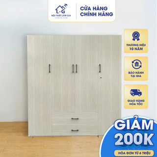 Tủ Quần Áo 4 Cánh Nhựa Đài Loan Nhiều Màu 1m8x1m4x45