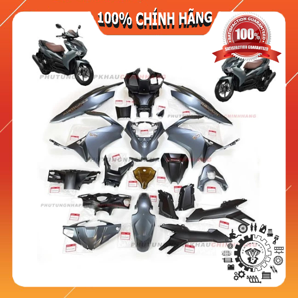 [LẺ MÓN] Dàn áo Air Blade AB 160 màu Xanh Xám Nhám đời 2022 2023 2024 chính hãng, Bộ vỏ nhựa màu ab1