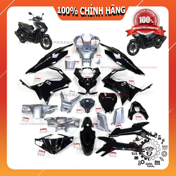 [LẺ MÓN] Dàn áo Air Blade AB 160 màu Đen Xám Bạc đời 2022 2023 2024 chính hãng, Bộ vỏ nhựa màu ab160