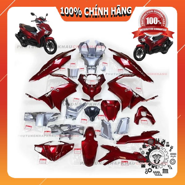 [LẺ MÓN] Dàn áo Air Blade AB 160 màu Đỏ Đô Xám Bạc đời 2022 2023 2024 chính hãng, Bộ vỏ nhựa màu ab1