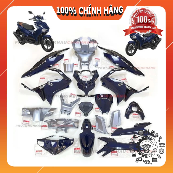 [LẺ MÓN] Dàn áo Air Blade AB 160 màu Xanh Đen Xám Bạc đời 2022 2023 2024 chính hãng, Bộ vỏ nhựa màu 