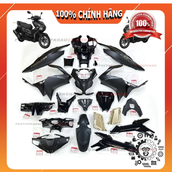 [LẺ MÓN] Dàn áo Air Blade AB 125 4val màu Đen nhám Vàng đời 2022 2023 2024 chính hãng, Bộ vỏ nhựa mà