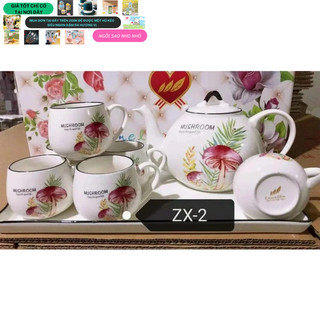 Bộ bình cốc sứ xương cao cấp korea