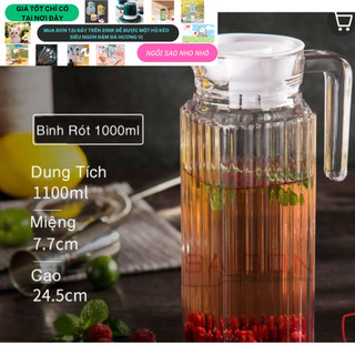 bình thủy tinh đựng nước 1100ml ( để được tủ lạnh )