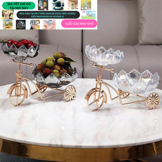 Khay đựng trái cây xe đạp IRDFWH Khay thủy tinh pha lê