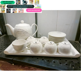 Khay sứ trắng hình chữ nhật cao cấp
