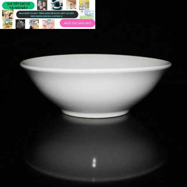 Tô sứ trắng loe GDHT 18cm ăn phở