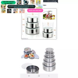 Bộ 5 hộp hũ inox đựng thực phẩm