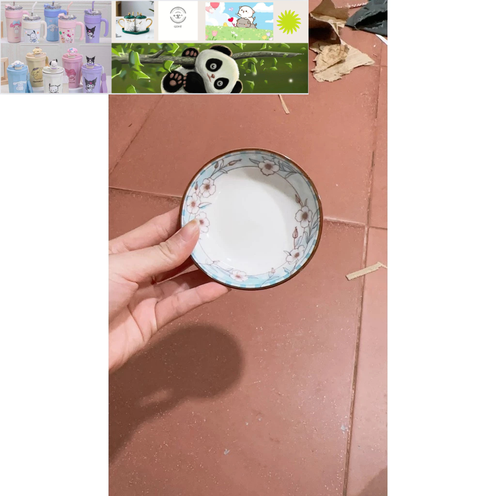 chén mắm tiêu  sứ họa tiết