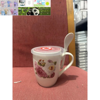 cốc sứ 500ml tặng kèm thìa sứ