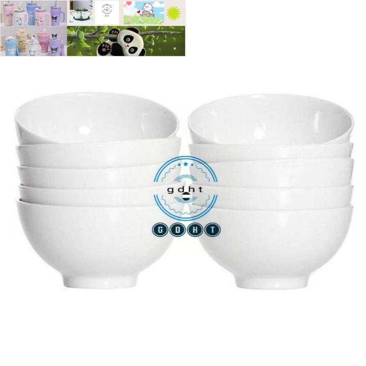 Bát sứ trắng dày dặn ăn cơm