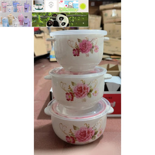 Bộ 3 tô sứ có nắp hút chân không cao cấp