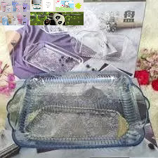 KHAY THỦY TINH CHỮ NHẬT CAO CẤP( giao họa tiết ngẫu nhiên)