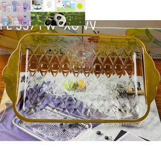 KHAY THỦY TINH CHỮ NHẬT CAO CẤP( giao họa tiết ngẫu nhiên)