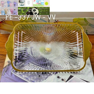 KHAY THỦY TINH CHỮ NHẬT CAO CẤP( giao họa tiết ngẫu nhiên)