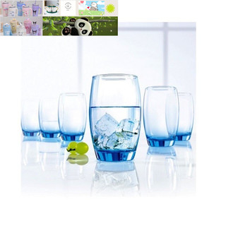 Bộ cốc thủy tinh màu xanh dương 350ml