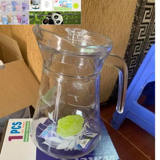 Bình ca thủy tinh họa tiết hoa đựng nước 1300ml