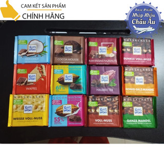 Socola Ritter Sport Colofull thanh 100gr có loại hạt