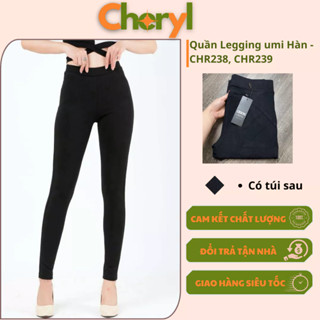 Quần legging nữ dài nâng mông lưng cạp cao giữ nhiệt leggin thun ôm bó vải cotton dày dặn bigsize - CHR239