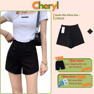 Quần đùi nữ cạp cao khóa sau dance cheryl chất vải cao cấp co giãn tốt quần idol kpop nữ trẻ trung năng động CHR222