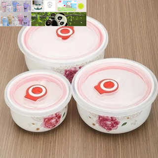Bộ 3 thố sứ nắp hút chân không