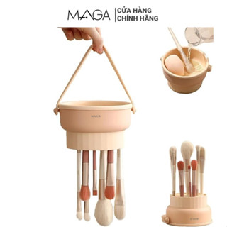 Bộ Dụng Cụ Vệ Sinh Cọ Trang Điểm Và Giặt Mút Trang Điểm Cao Cấp MAGA 3 in 1 Makeup Brush Cleaner Mat
