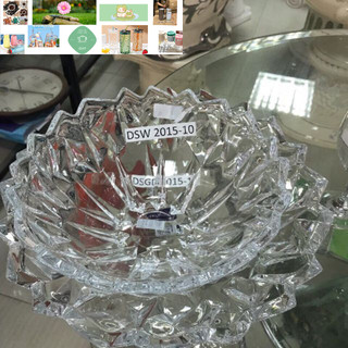 Tô đĩa thủy tinh pha lê cao cấp màu trắng trong