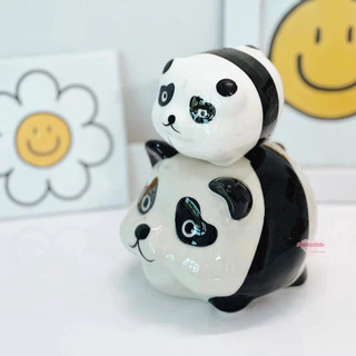 Ống tiết kiệm gấu trúc sứ mini cute phô mai que | quà tặng, trang trí Tiệm Heo Soda