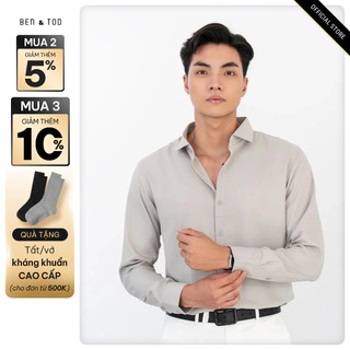 Áo sơ mi tay dài Form REGULAR B1622 20022 BEN & TOD chất cotton lụa hạn chế nhăn thanh lịch nam tính công sơ